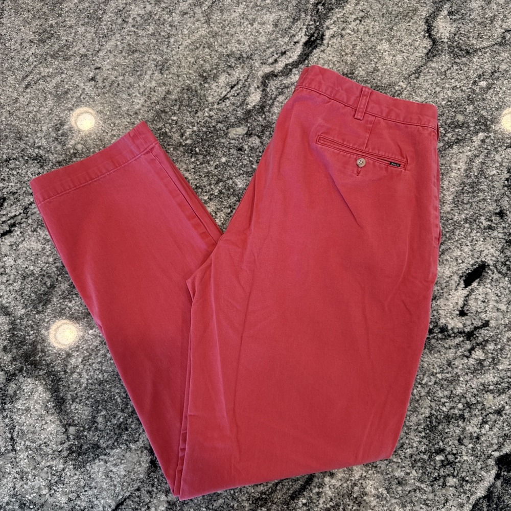 Polo Ralph Lauren Men's 100% Cotton Chino Pants Nantucket Red/Pink‎ 40Tx36 #759